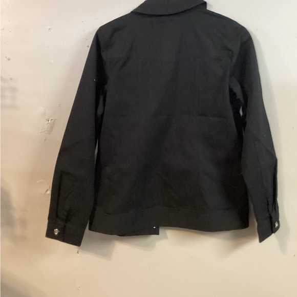 Denim & Co Black Stretch Denim Jacket NWOT SZ XXS - Picture 2 of 3